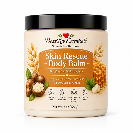BozzLuv Essentials Skin Rescue™ Body Balm | Fragrance-Free Moisture Balm for Dry, Sensitive Skin