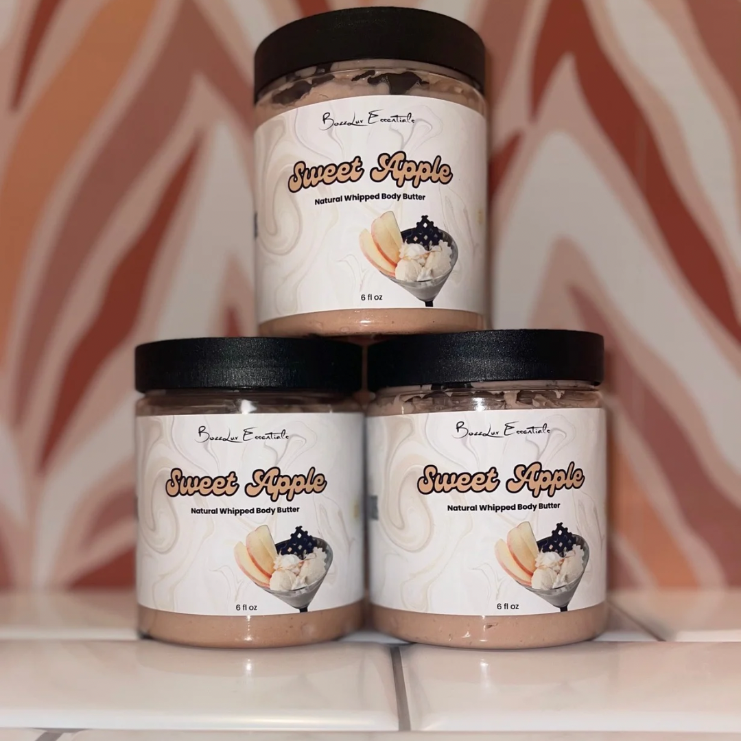 BozzLuv Sweet Apple natural whipped body butter.