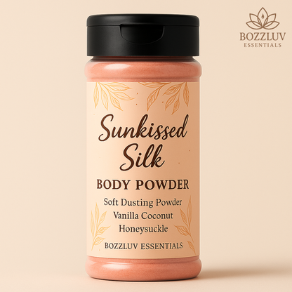 Sunkissed Silk Soft Body Dusting Powder – Natural Vanilla Coconut Honeysuckle Talc-Free Glow