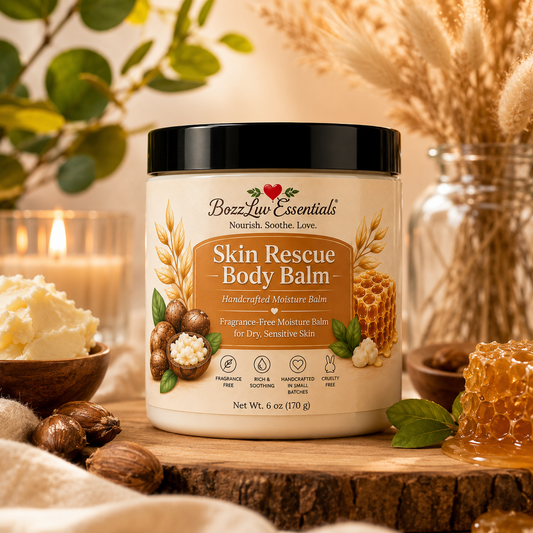 BozzLuv Essentials Skin Rescue™ Body Balm | Fragrance-Free Moisture Balm for Dry, Sensitive Skin