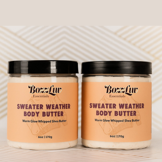 Sweater Weather Butter – Warm Glow Edition | Whipped Shea Body Butter with Vanilla Peach & Cozy Spice | 6oz