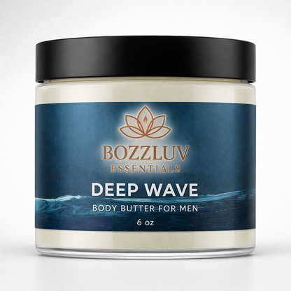 Deep Wave Body Butter for Men | Long-Lasting Moisture | Fresh Aquatic Scent | 6 oz