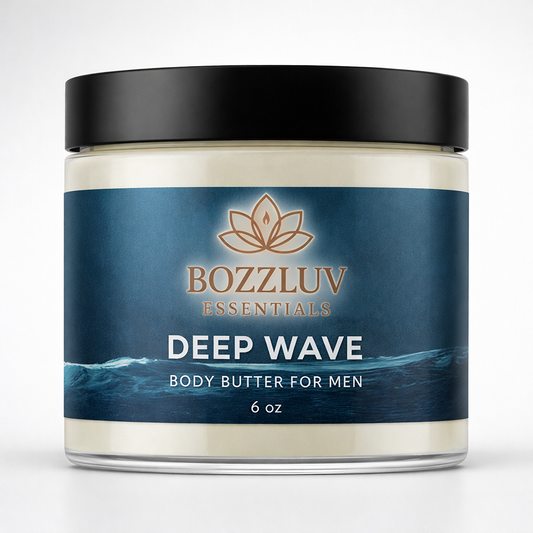 Deep Wave Body Butter for Men | Long-Lasting Moisture | Fresh Aquatic Scent | 6 oz