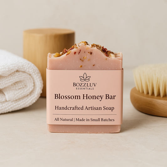 Blossom & Honey artisan goat milk soap bar by BozzLuv Essentials.