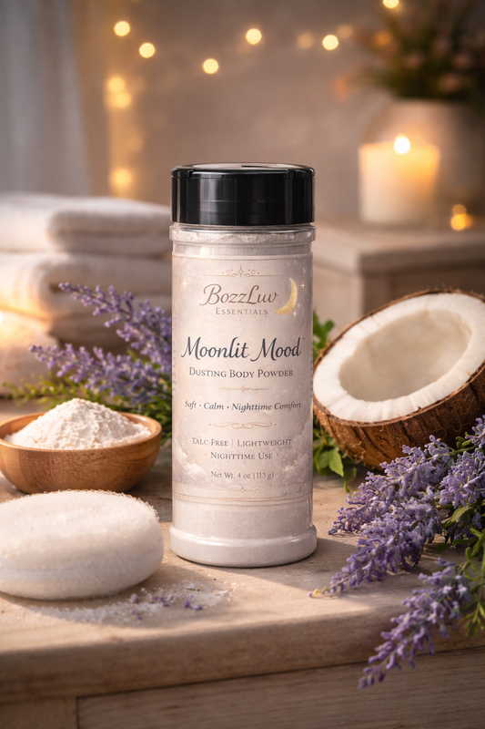 Moonlit Mood talc-free dusting body powder 4 oz by BozzLuv Essentials