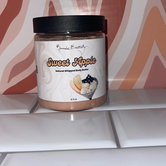 Sweet Apple natural whipped shea body butter 6 oz by BozzLuv Essentials.