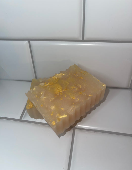 Gold Brick honey almond soap two-pack by BozzLuv Essentials.
