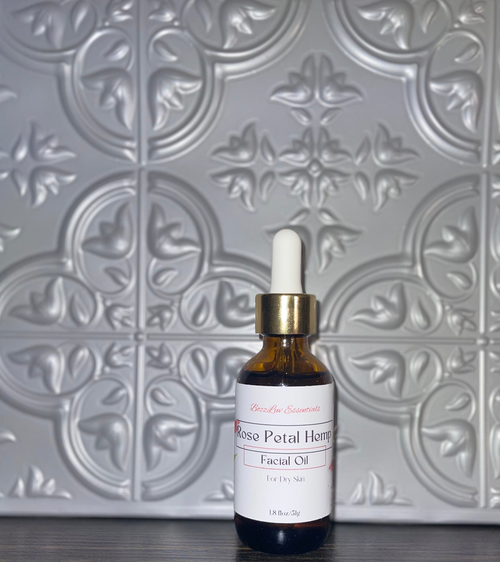 Rose Petal Hemp Facial Oil product image by BozzLuv Skin Care.