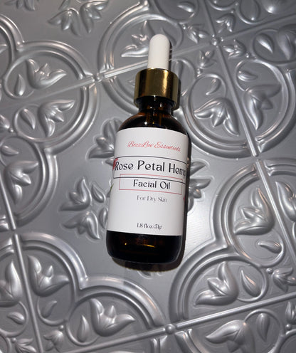 Rose Petal Hemp Facial Oil 2 oz by BozzLuv Essentials.