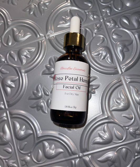 Rose Petal Hemp Facial Oil 2 oz by BozzLuv Essentials.